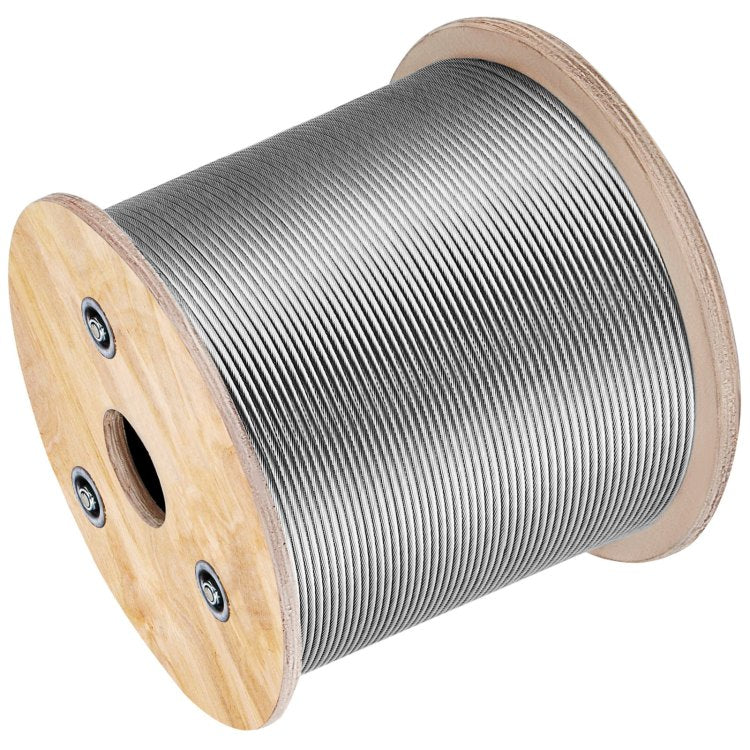 1 8 Stainless Steel Cable Railing 500Ft, Wire Rope 316 Marine Grade, Braided Aircraft Cable 7X7 Strands Construction For Deck Rail Balusters Stair Handrail Porch Fence