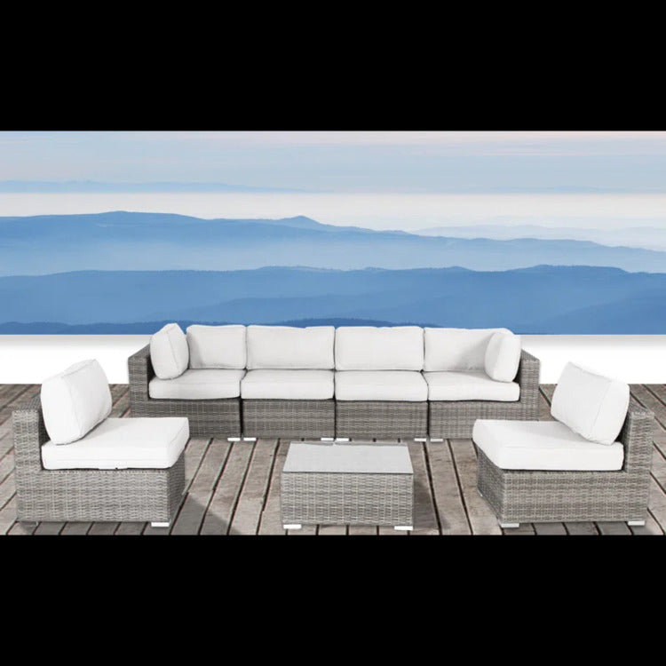 All Weather 6 Seat Rattan Outdoor Lounge Set No Assembly Required