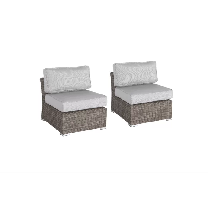Rattan Wicker Fully Assembled 2 Person Seating Group With Cushions