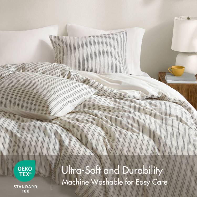 3 Pcs Queen Duvet Set Grey