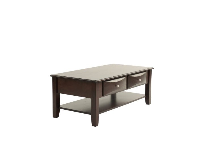 Classic Modern Look Wooden 1Pc Coffee Table Living Room Furniture Table Veneer Top Drawers And Shelf Storage Espresso Antique Black Finish