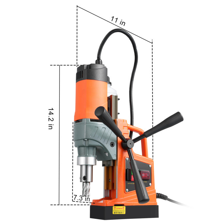 Magnetic Drill, 1450W 1.57" Boring Diameter, 12500N 850 Rpm Portable Electric Mag Drill Press, Drilling Machine For Any Surface Home Improvement Industry Railway