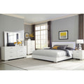 August Glossy White 6 Piece Panel Bedroom Set