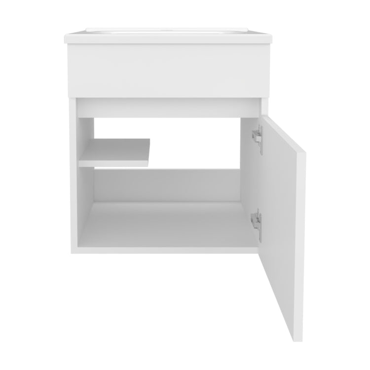 Bathroom Vanity With Sink, 1 Door, White