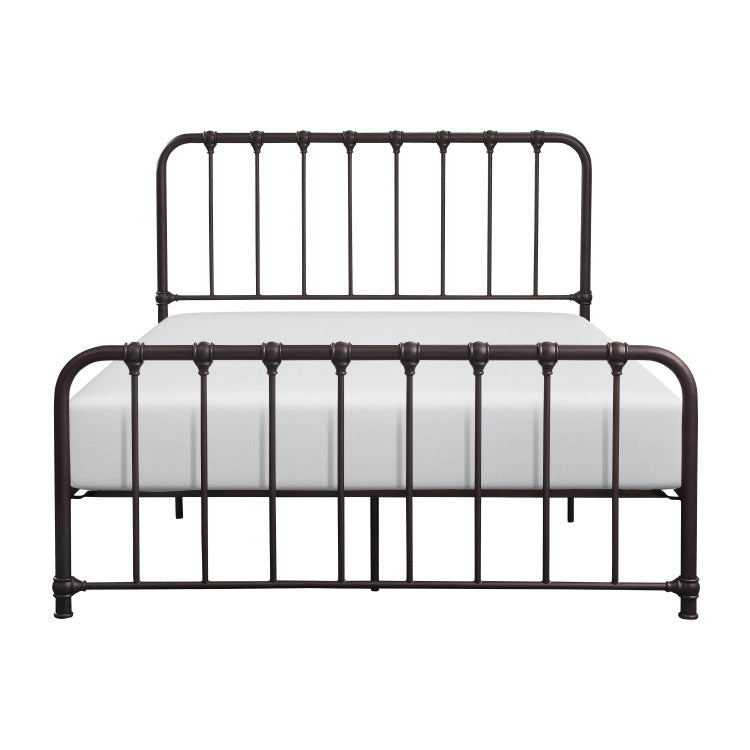 Metal Bed Dark Bronze Finish Full Platform Bed 1Pc, Bed In A Box