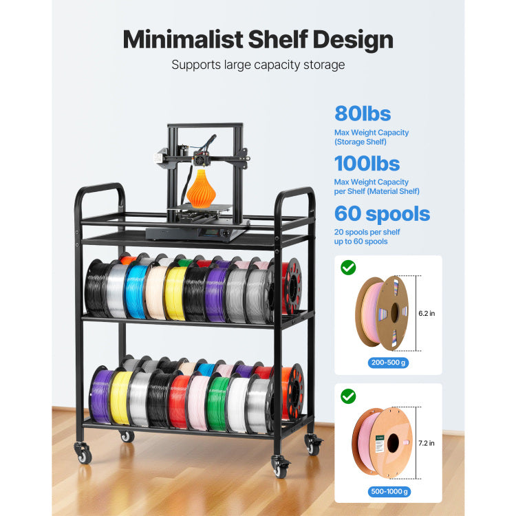 3D Printer Filament Storage Rack 3 Tier Filament Spool Holders Racks