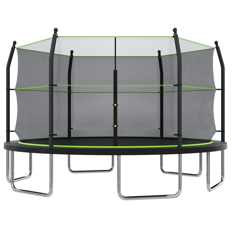 14Ft Trampoline With Ladder And Enclosure Net For Kids And Adults, Heavy Duty 14' Outdoor Trampoline For Backyard