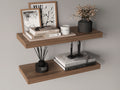 Ecco 31.5" Wide Floating Shelves Set Of 2, Shelves For Wall Decor For Bedroom, Bathroom Storage Shelves, Book Shelves For Living Room Mahogany