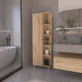 Portland 5 Shelf Linen Cabinet Light Oak