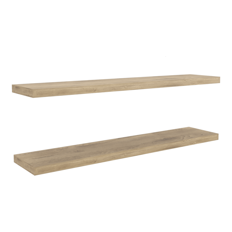 Shelves 1.5" H, 2 Shelves, Natural Oak Living Room