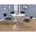 Marla White And Chrome 5 Piece Dining Set