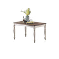 Transitional Style 1Pc Dining Table Antique White W Oak Top Rectangle Table Kitchen Dining Room
