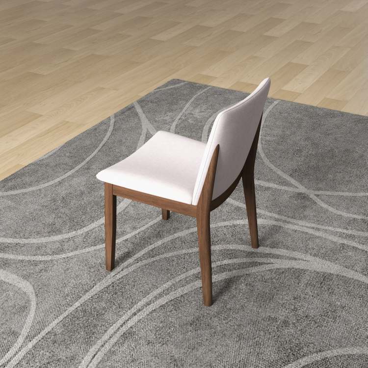 Modern Laura Mid Century Modern Solid Wood Dining Chair Set With Upholstered Fabric, Beige Linen, 20 X 20 X 32 Inches Set Of 2
