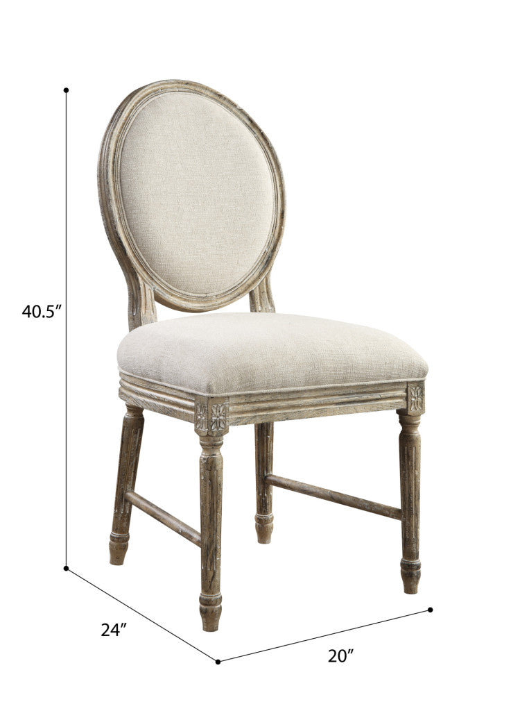 Brown Upholstered Dining Chairs, Set Of 2
