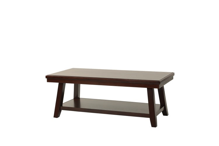Bold Simple Walnut Finish 1Pc Coffee Table Under Table Shelf Storage Living Room Rubberwood Veneer
