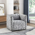 Fancy Swivel Chair Jacquard Fabric Upholstery Modern Living Room Furniture 1Pc Accent Chair