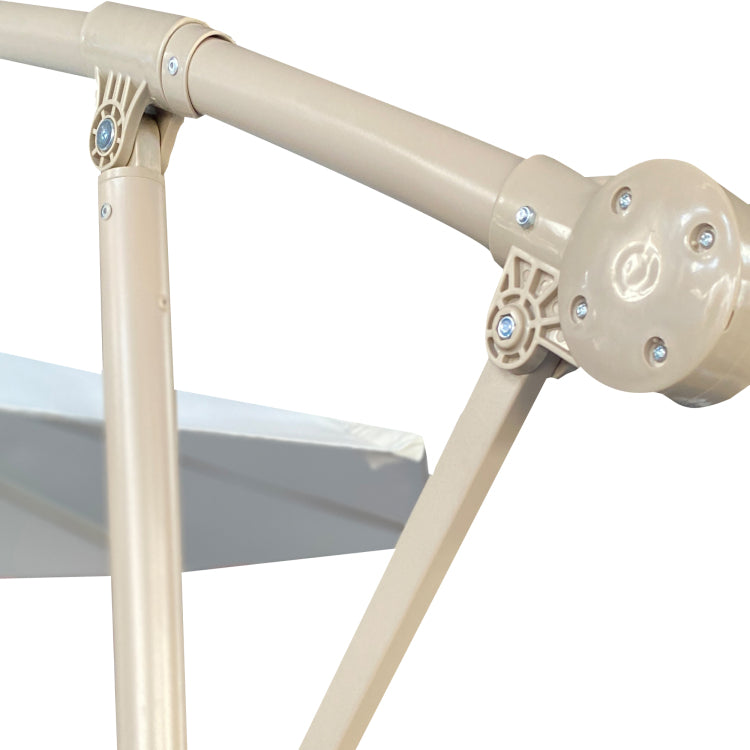 Without Plastic Base 10Ft Offset Patio Umbrella Offset Hanging Cantilever Patio Outdoor Market Umbrella Protection With Easy Tilt Adjustment And Crank For Pool Deck And Garden Top Colour Beige