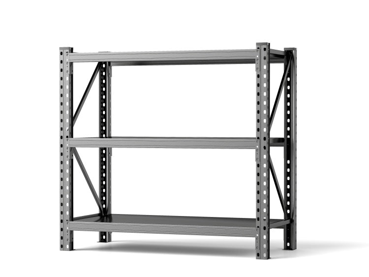 3 Tier Industrial Shelving Rack 47In, Heavy Duty Steel Shelving Unit Adjustable, 51.2" W*23.6" D*47.3"H, Black, Requires Assembly