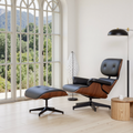 Genuine Leather Recliner Chair With Ottomanchairs, For Living Room, With Heavy Duty Base Leather, Black