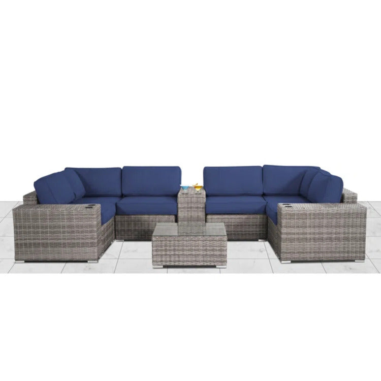 Fully Assembled Rattan Wicker 4 Person Outdoor Seating Group With Cushions