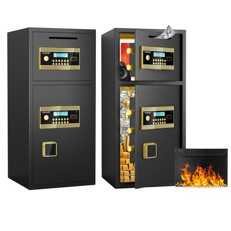 Large Double Door Coin Operated Safe,Digital Security Safe With Fireproof And Waterproof Bag,6.5 Cubic Feet Safe Box With Hidden Code Function For Home,Office And Hotel