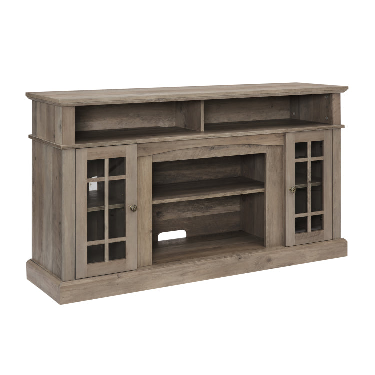 Classic Tv Media Stand Modern Entertainment Console For Tv Up To 65" With Open And Closed Storage Space, Gray Wash, 58.25"W*15.75"D*32"H