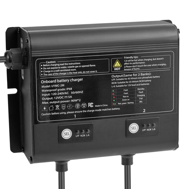 2 Bank 5A 12V Smart Marine Battery Charger Onboard Ip68 Waterproof Boat Rv Yacht
