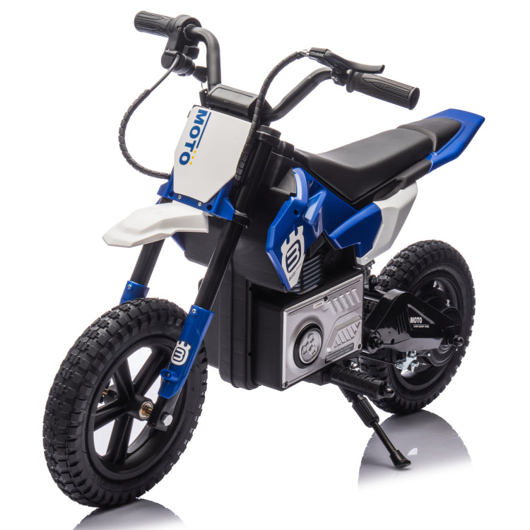 24V Kids Ride On Electric Toy Motocross Motorcycle,200W High Speed Hub Motor,Rear Wheel Shock Absorber,Adjustable Speed,Led Lamp,Bluetooth,Music,Speeds 3.11 9.32Mph For Kids Aged 5 12