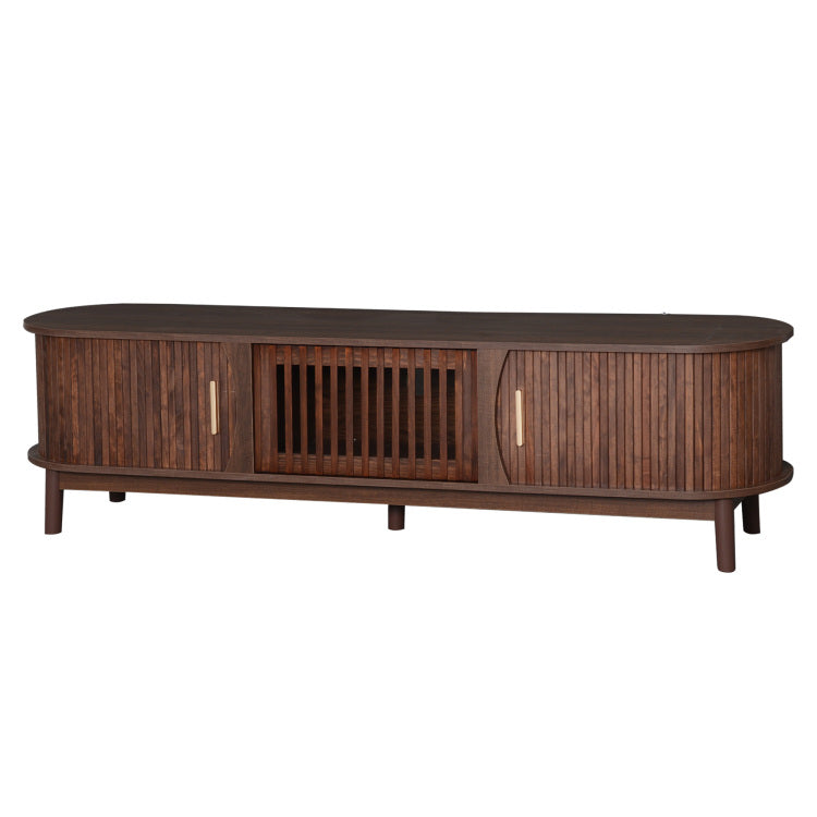 Modern Farmhouse Tv Stand For 75" Tvs, Wood Entertainment Center With Storage Cabinet, Tv Console Table For Living Room, Bedroom