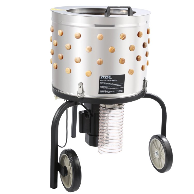 Chicken Plucker Machine, Feather Plucker With 20 Inch Stainless Steel Drum, Defeathering Equipment With 108 Soft Fingers, Simple Debris Collection, 500W High Power Poultry Plucking