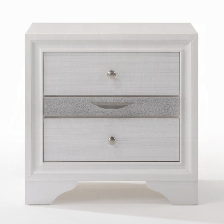 Contemporary White Finish Storage Drawers Nightstand Wooden Bedroom Furniture 1Pc