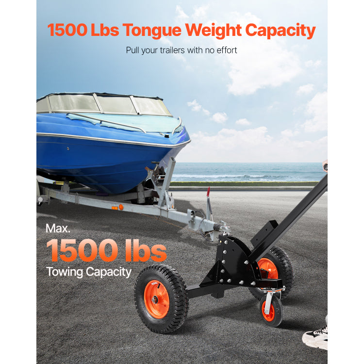 1500Lbs 2 In 1 Trailer Dolly 22 And 26 In Adjustable Height 2In Ball With Caster