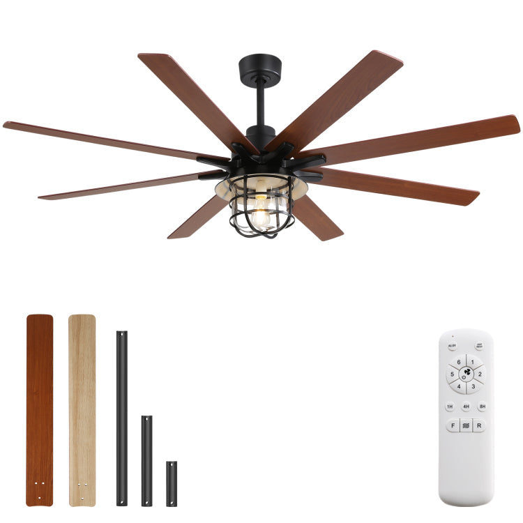 Same As W882P212626 Modern 66 Inch With 6 Speed Wind 8 Blades Remote Control Reversible Dc Motor With Light