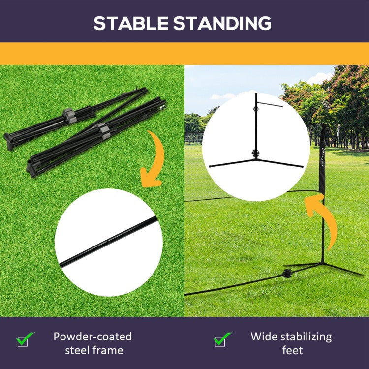 Soozier 17Ft Portable All In One Badminton Set, Pickleball And Volleyball Net, Height Adjustable Outdoor Sports Set For Backyard Beach Driveway Games