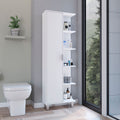 Keller Linen Cabinet 63" H, With 1 Door And 9 Shelves, White