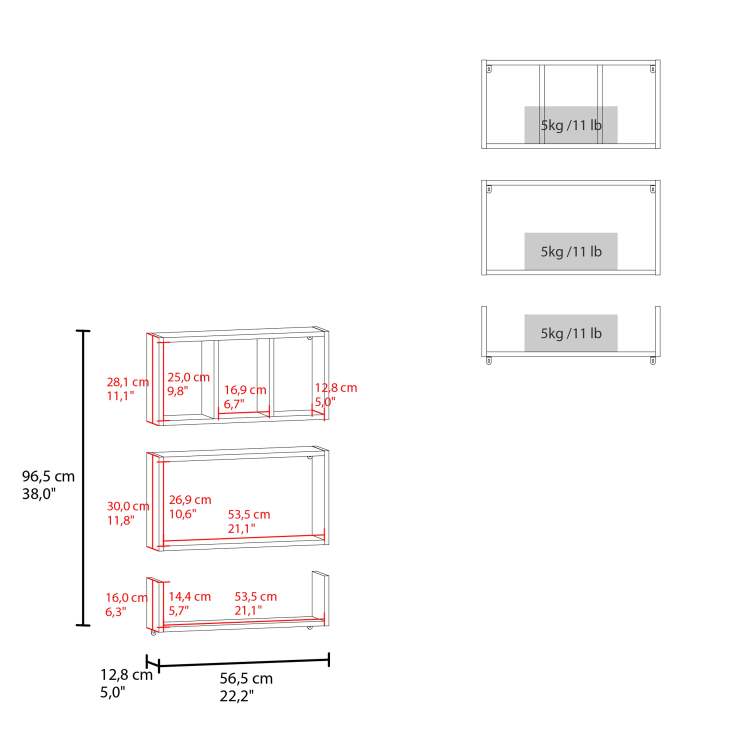 White Wall Mounted Floating Shelves