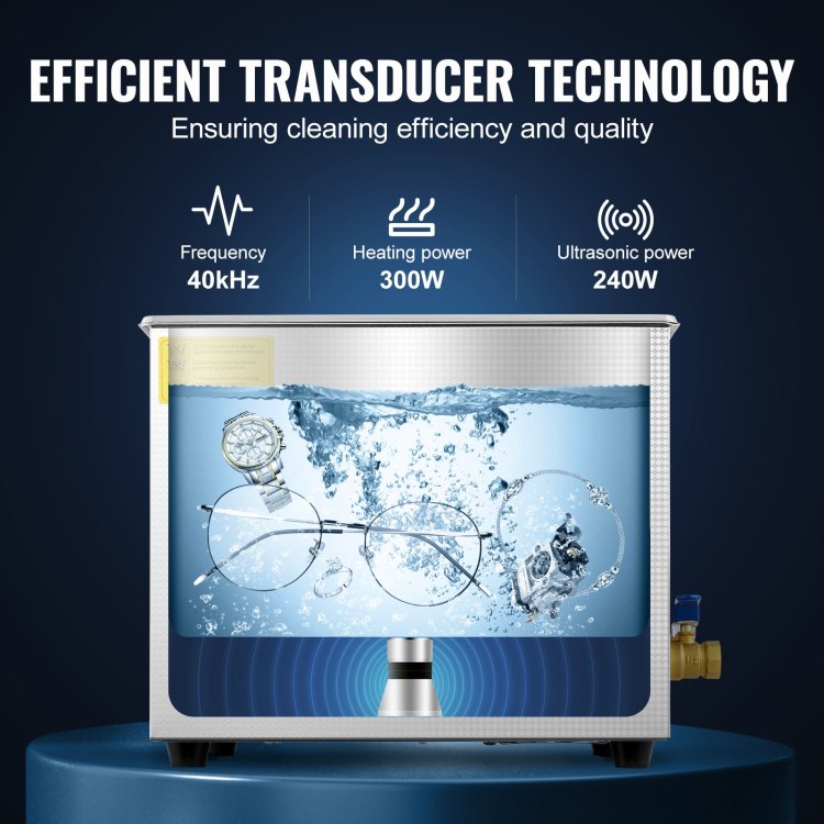 Professional Ultrasonic Cleaner, 10L Ultrasonic Jewelry Cleaner With Digital Timer & Heater, Stainless Steel Industrial Sonic Cleaner 40Khz For Glasses, Watches, Rings, Small Parts