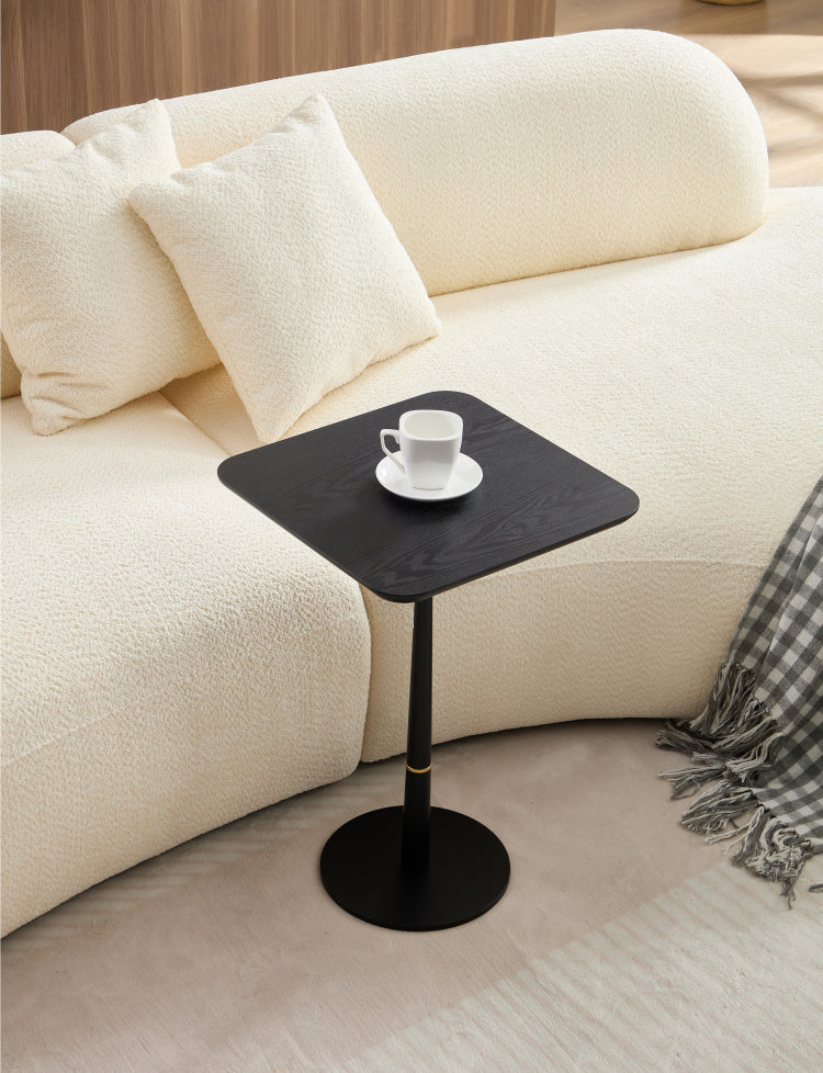 Mdf With Metal Feet, Square, Located In Living Space And Lounge Area, Coffee Table, Computer Desk, Black, 15.74"D X23.77"H