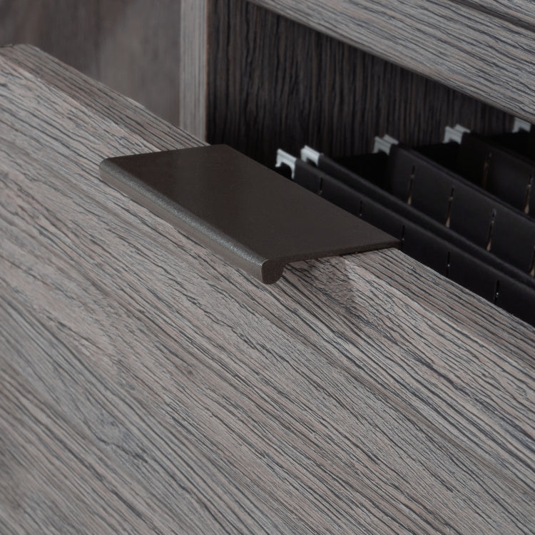 Modern Desk With 2 Spacious Drawers, Medium Gray Finish
