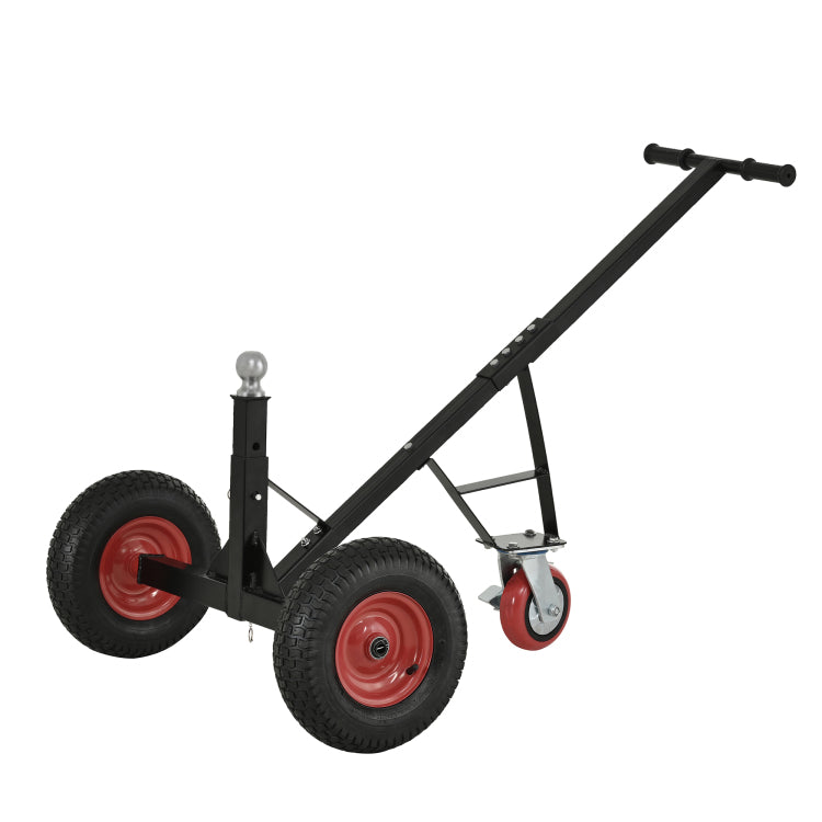 Versatile Heavy Duty Tri Wheels 800Lbs Trailer Dolly Load Capacity, Trailer Mover, With 2" Hitch Ball, 18'' 25'' Adjustable Height. Moving Trailer, Rv,Boat, Farming Equipments, Black