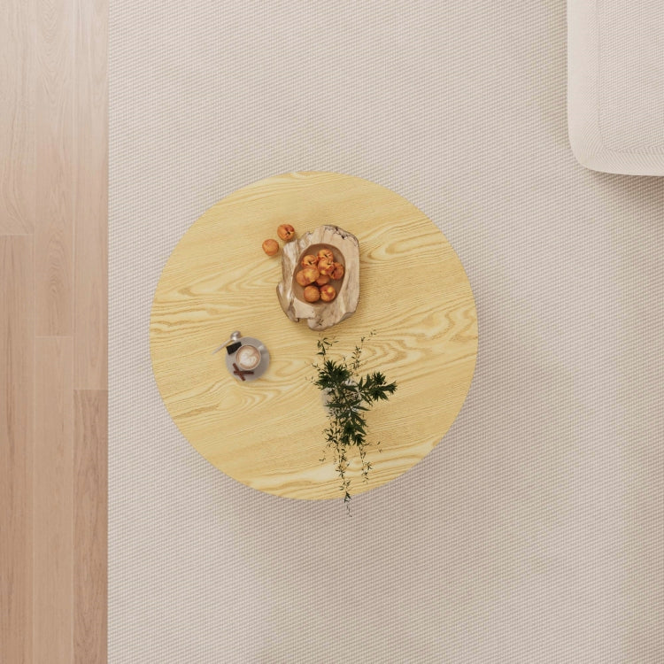 29.53 " Mdf Modern Circular Coffee Table With Circular Stripe Design And Storage Space, Suitable For Home&Kitchen Wood