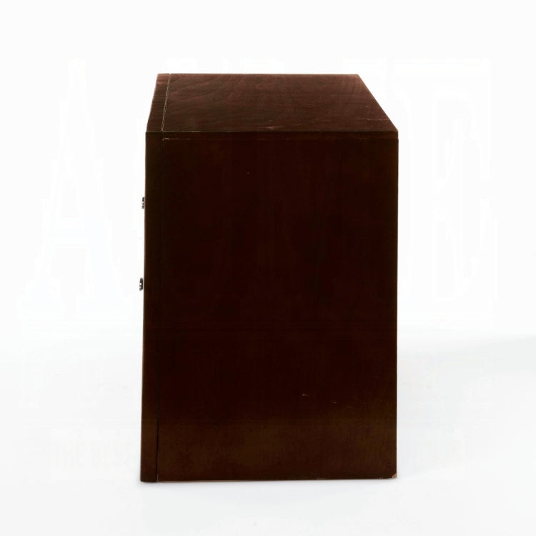 1Pc Espresso Finish Nightstand Two Storage Drawers And Pull Out Tray Wooden Bedroom Furniture