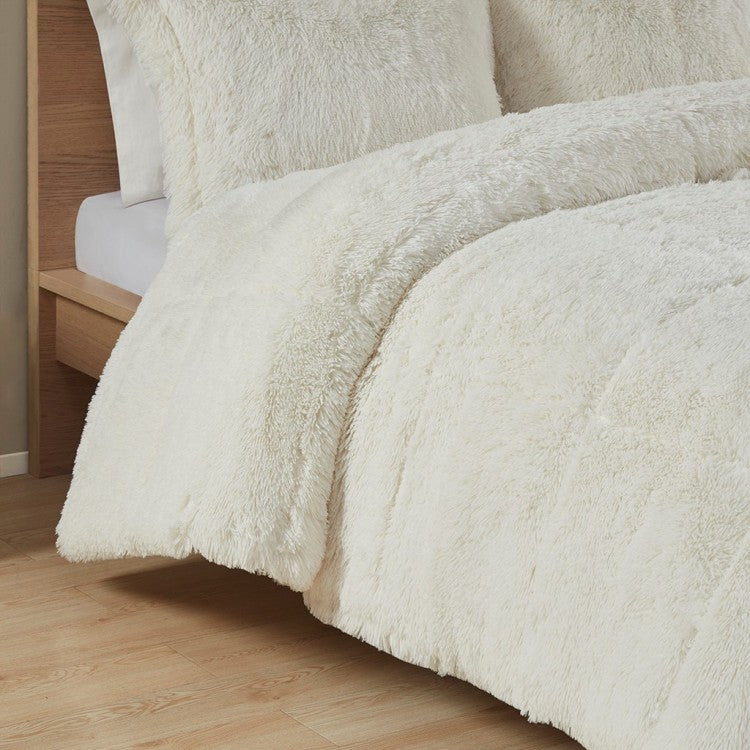 Twin Twin Xl Shaggy Long Fur Comforter Mini Set