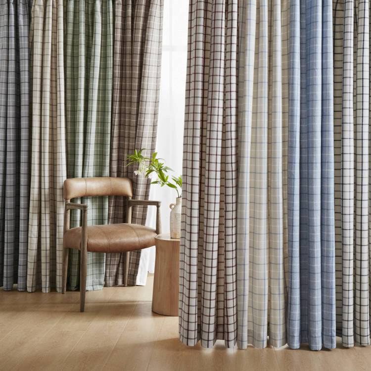1Pc 50X84" Plaid Rod Pocket And Back Tab Curtain Panel With Fleece Lining