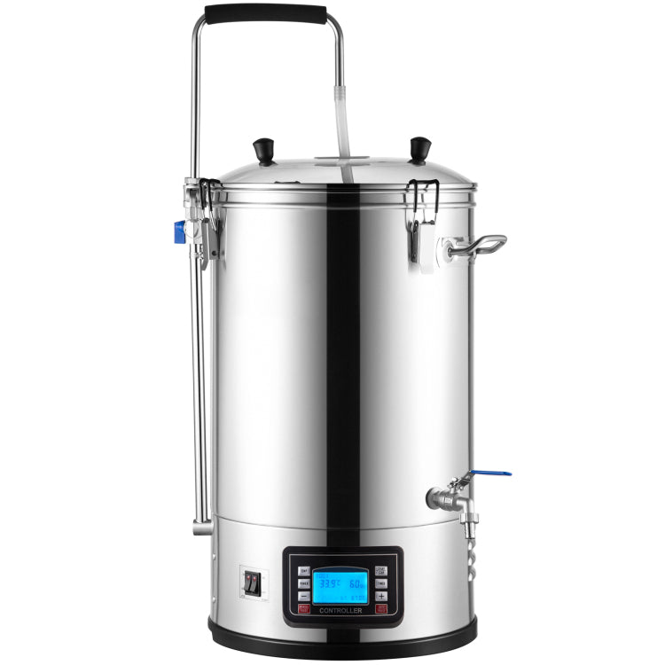 Electric Brewing System, 9.2 Gal 35 L Brewing Pot, All In One Home Beer Brewer W Pump, Mash Boil Device W Panel, Auto Manual Mode 100 1800W Power 25 100 Temp 1 180 Min Timer Recipe Memory