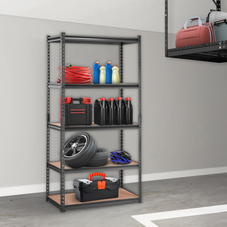 Storage Shelving Unit, 5 Tier Adjustable, 2000 Lbs Capacity, Heavy Duty Garage Shelves Metal Organizer Utility Rack, Black, 36" L X 18" W X 72" H For Kitchen Pantry Basement Bathroom Laundry