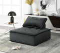 Aveline 40"W Black Velvet Armless Lounge Chair