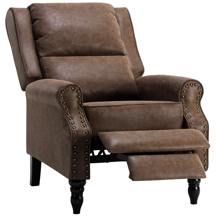 Faux Leather Pushback Recliner Chair For Living Room Bedroom Rv