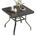 Patio Dining Table 35"X35", Square Outdoor Dining Table With 1.57" Umbrella Hole, Metal Outdoor Furniture For Patio, Graden, Backyard And Poolside, Weather Resistant