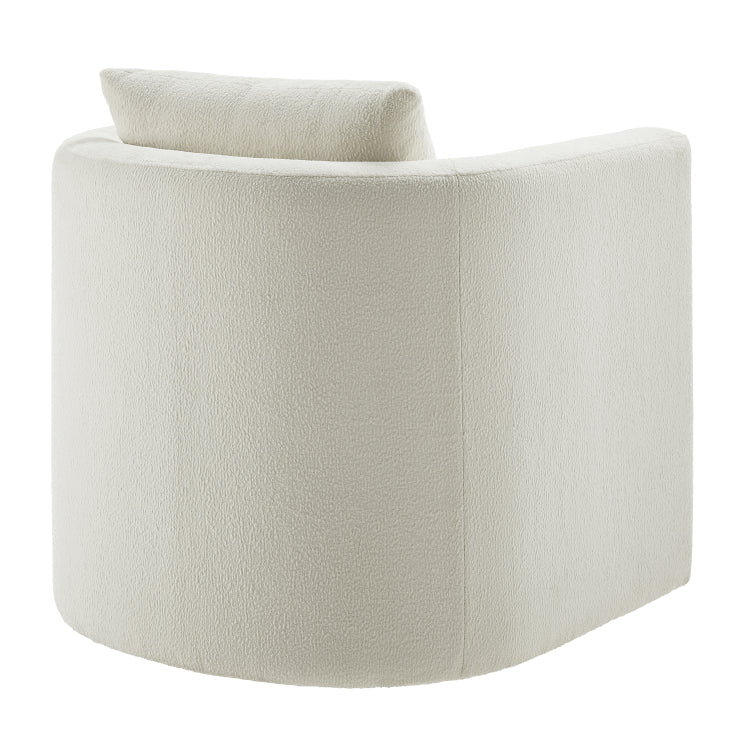Sutton Ivory Performance Fabric Swivel Barrel Chair